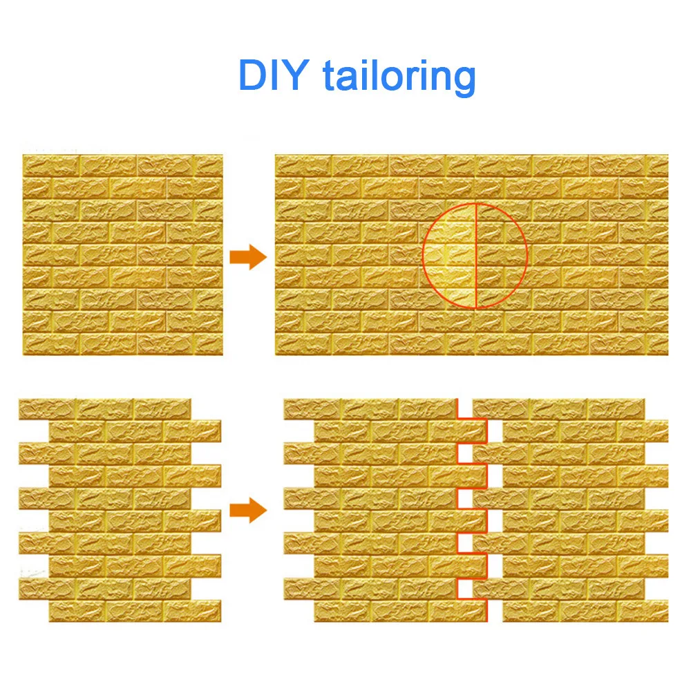 DIY 3D Brick PE Foam Wallpaper Self-adhesive Panels Room Decal Stone Decoration Embossed brick wallpaper Wall Stickers #2d08 (9)