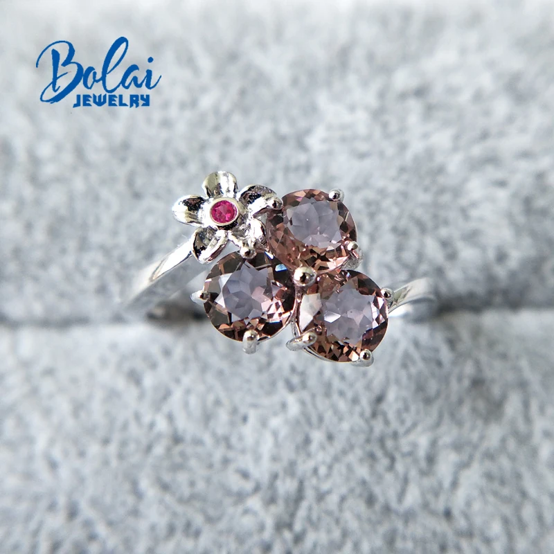 Bolaijewelry, Zultanite кольца, создаваемые цвет, изменение драгоценных камней 925 стерлингового серебра маленький цветок дизайн ювелирных изделий для девочек