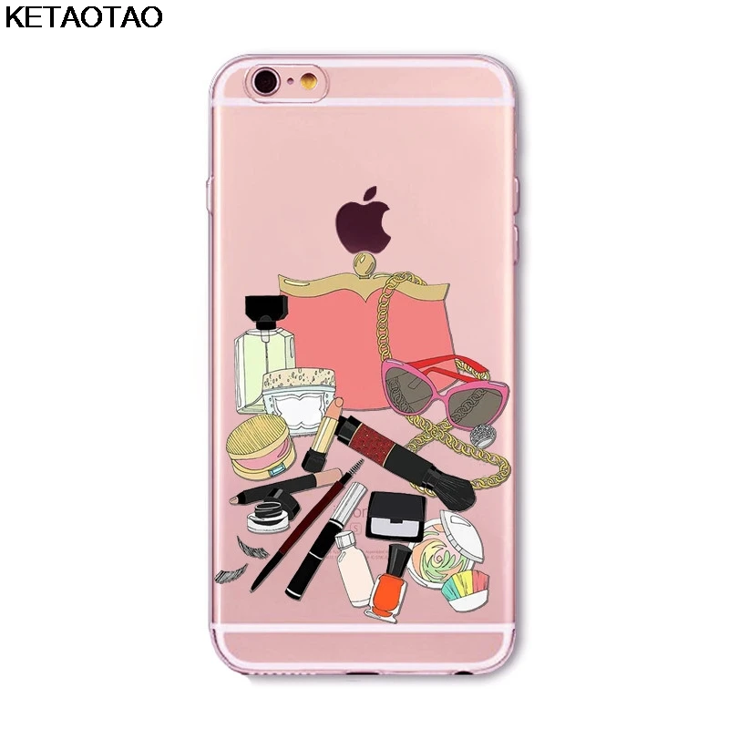 KETAOTAO модный красивый чехол для телефона s для iPhone 4S 5C 5S 6 6S 7 8 Plus X Чехол кристально чистый мягкий TPU чехол s - Цвет: Темно-серый