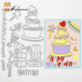 

Kokorosa Cutting Dies Metal Dies Celebrate Birthday Die Scrapbooking Album Card Making Embossing Stencil Diecuts Decoration