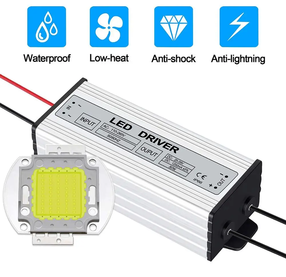 Black 500W Outdoor LED Flood Light, Super Bright 50000lm, Daylight White 6000K, Waterpoof IP65, 50,000hrs Lifetime, All Weather