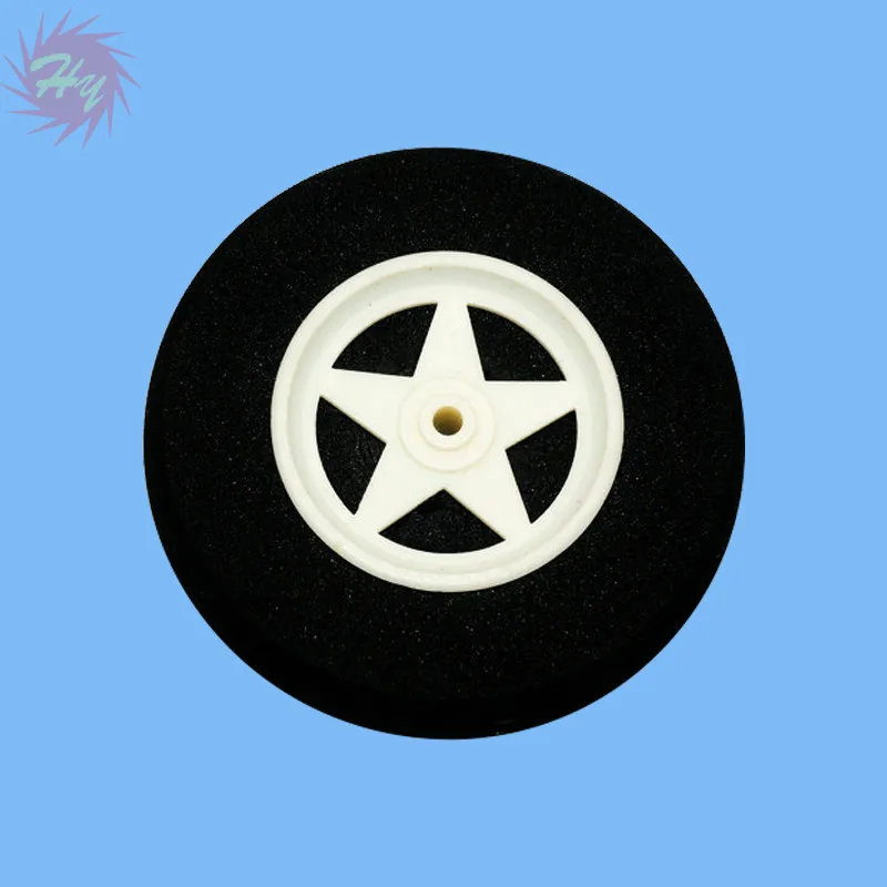 

2 Pcs Landing Gear Light Foam 5 Spoke Wheel Hollow Shock Absorbing Sponge Tire D60-75mm Color White For RC Aircraft Model