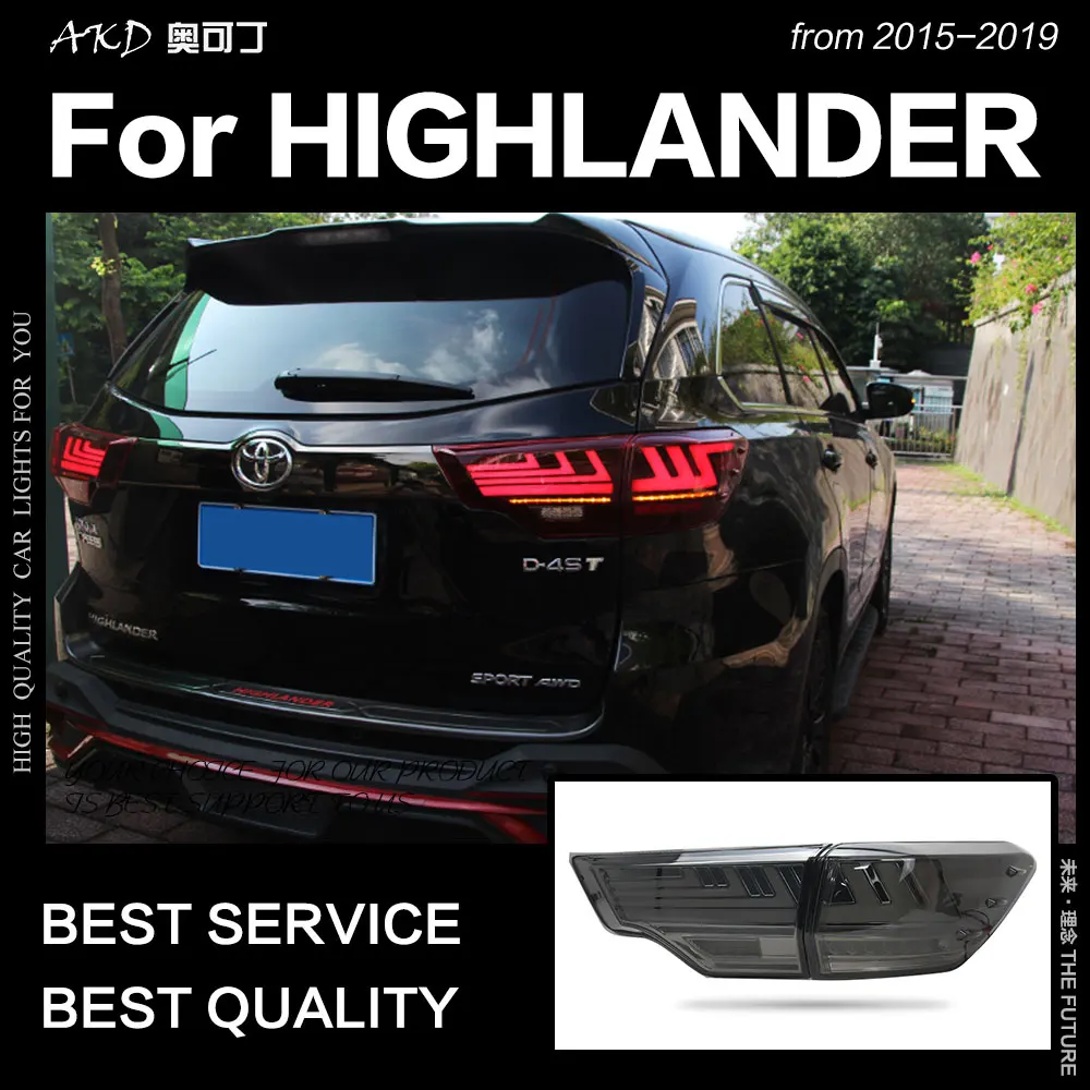 Автомобильный Стайлинг для Toyota Highlander хвост светильник s 2015 светодиодная… Kluger