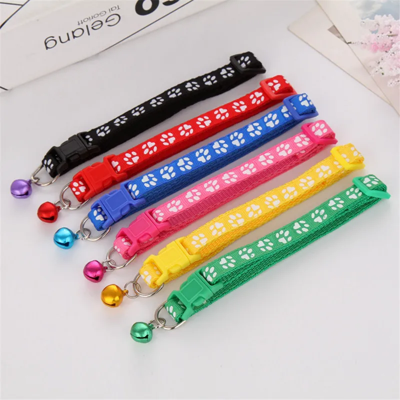 

Christmas Lovely Footprint Pattern Dog Collar With Bell Pet Collar Strap Buckle Supplies Dog Puppy Cat Kitten Pet Supplies