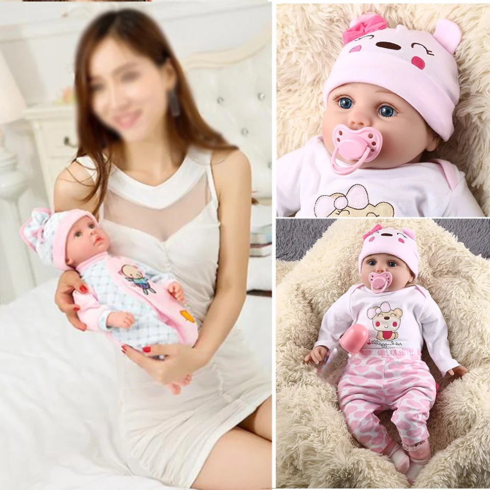 22,7 дюймов 55 см Reborn Baby Doll милые Рождественские сувениры Детские Виниловые реалистичные куклы для новорожденных девочек Лучший подарок на день рождения для детей