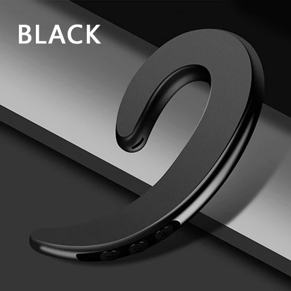 ROMICHW беспроводные наушники Bluetooth наушники костной проводимости Blutooth спортивные наушники для iPhone 8 X Xiaomi наушники цепляющиеся за уши - Цвет: Black