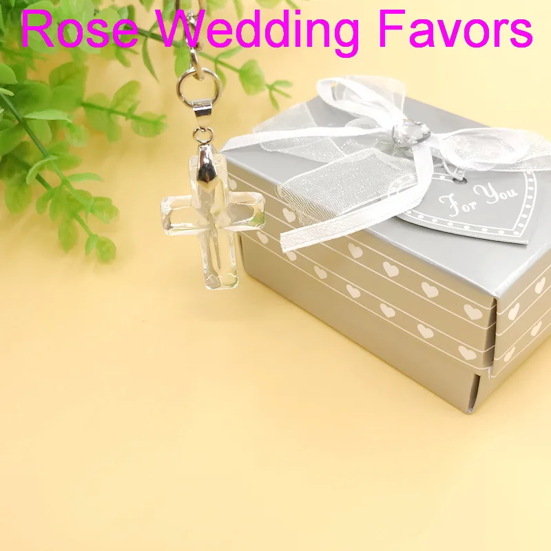 

(20pcs/Lot)FREE SHIPPING+Choice Crystal Cross Keychain Religious Party Return Gift Church Wedding Favors