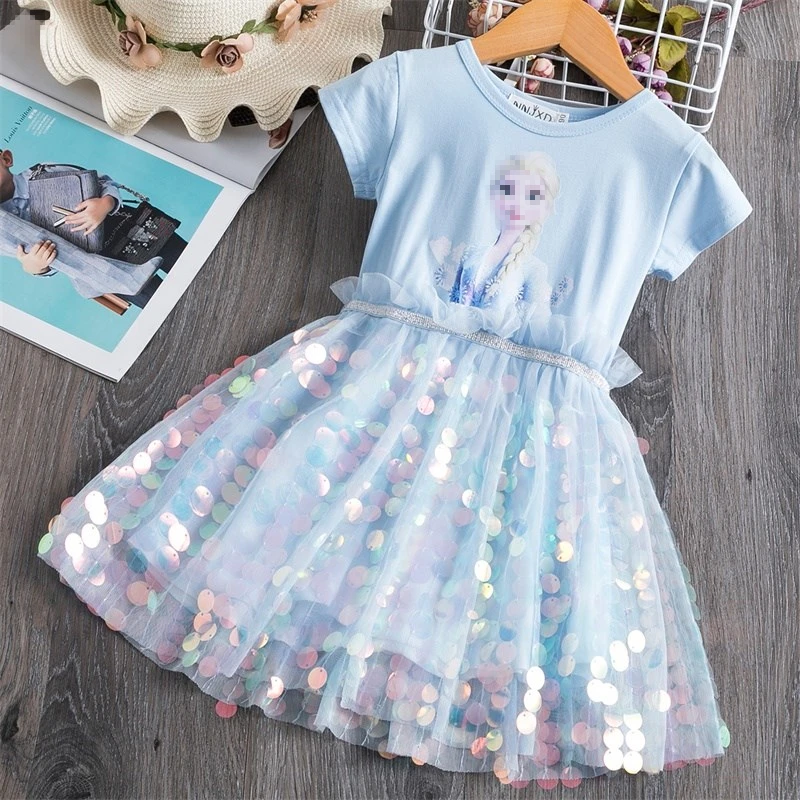 Girls Dress 2020 New Elsa Dress Girl Party Vestidos Cosplay Girl Clothing Anna Snow Queen Birthday Princess Dress Kids Costume