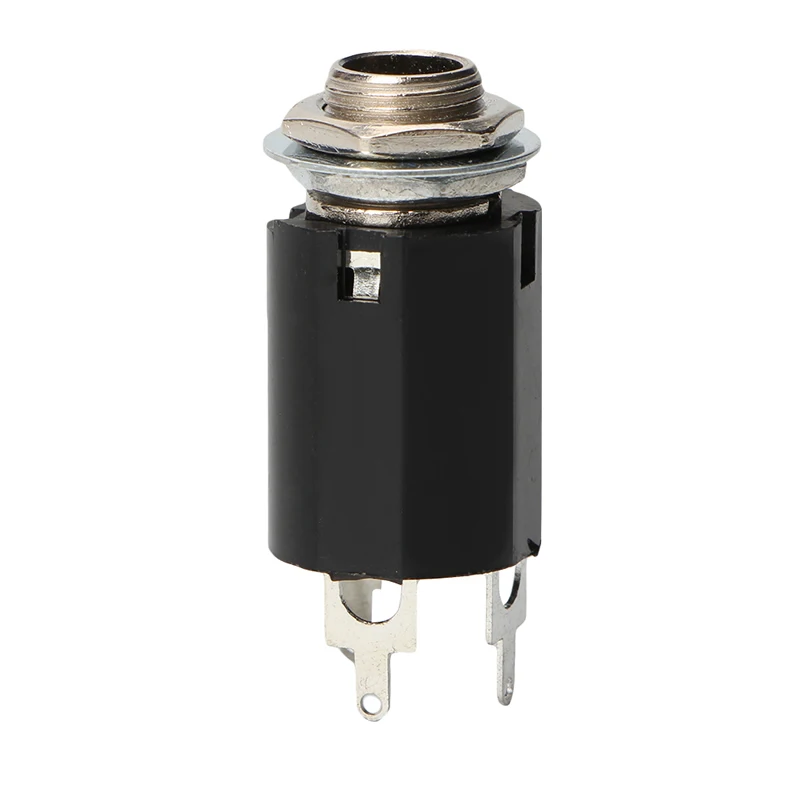 

1Pc Black Guitar Endpin Jack 6.35 Input For Any Guitar Eq Pickup Output Guitar Parts & Accessories