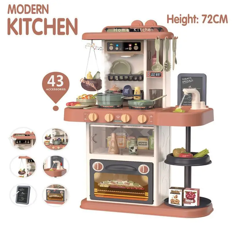 43pcs Children Mini Pretend Play Kitchen Cutlery Toys Set Simulation