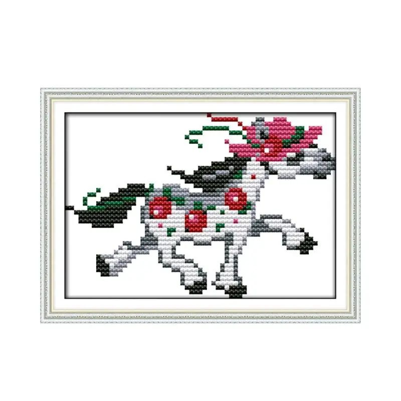 

A running pony cross stitch kit cartoon 11ct count canvas stitches embroidery DIY handmade needlework plus