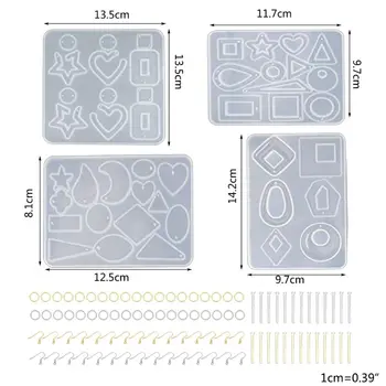 

1 Set Crystal Epoxy Resin Mold Earring Pendant Casting Silicone Jewelry Mould R2LE