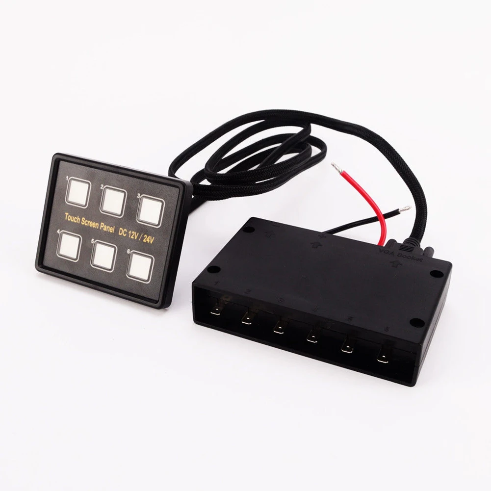 

12V/24V 6 Gang Led Easy Installation Touch Control Thin ABS Multifunction Waterproof For Car Marine Boat Panel Switch Box Slim