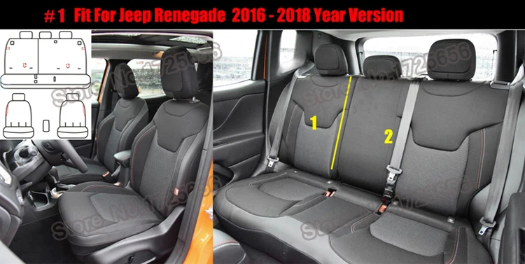 AutoDecorun автомобиля Защитные чехлы для сидений для jeeprenegade аксессуары чехлы на сиденья автомобилей чехлы поддерживает Запчасти 15 шт./компл