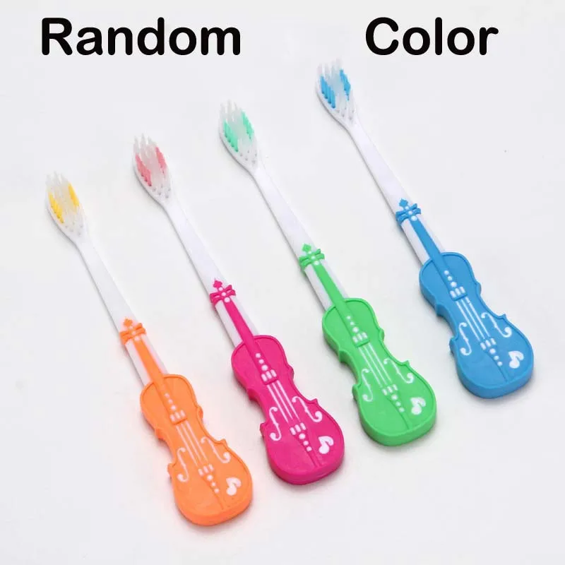 Random Violin 2 шт. Мягкая Милая Детская зубная щетка с рисунком медведя тигра детская зубная щетка для ухода за зубами для малышей - Цвет: Random Violin