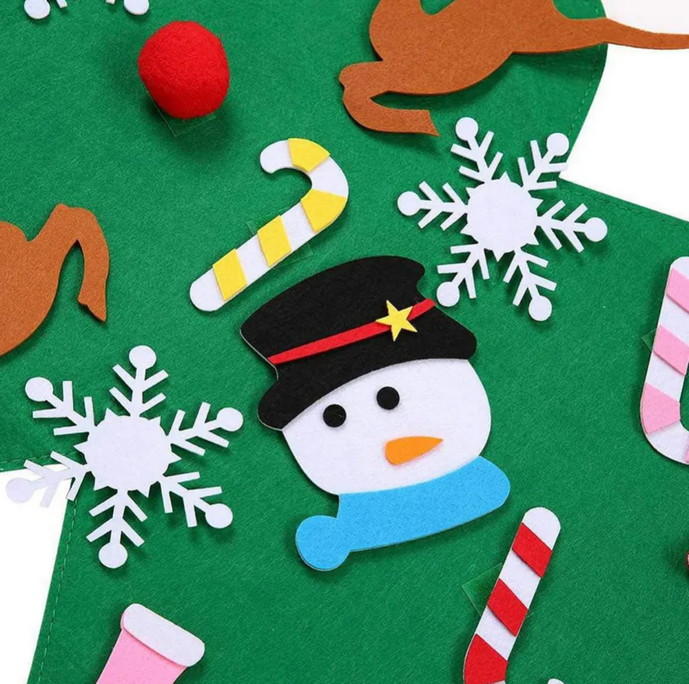 DIY рождественская елка Войлок Рождественская елка и украшения Новогодние подарки Детские игрушки Искусственная елка Настенный навесной домашний декор