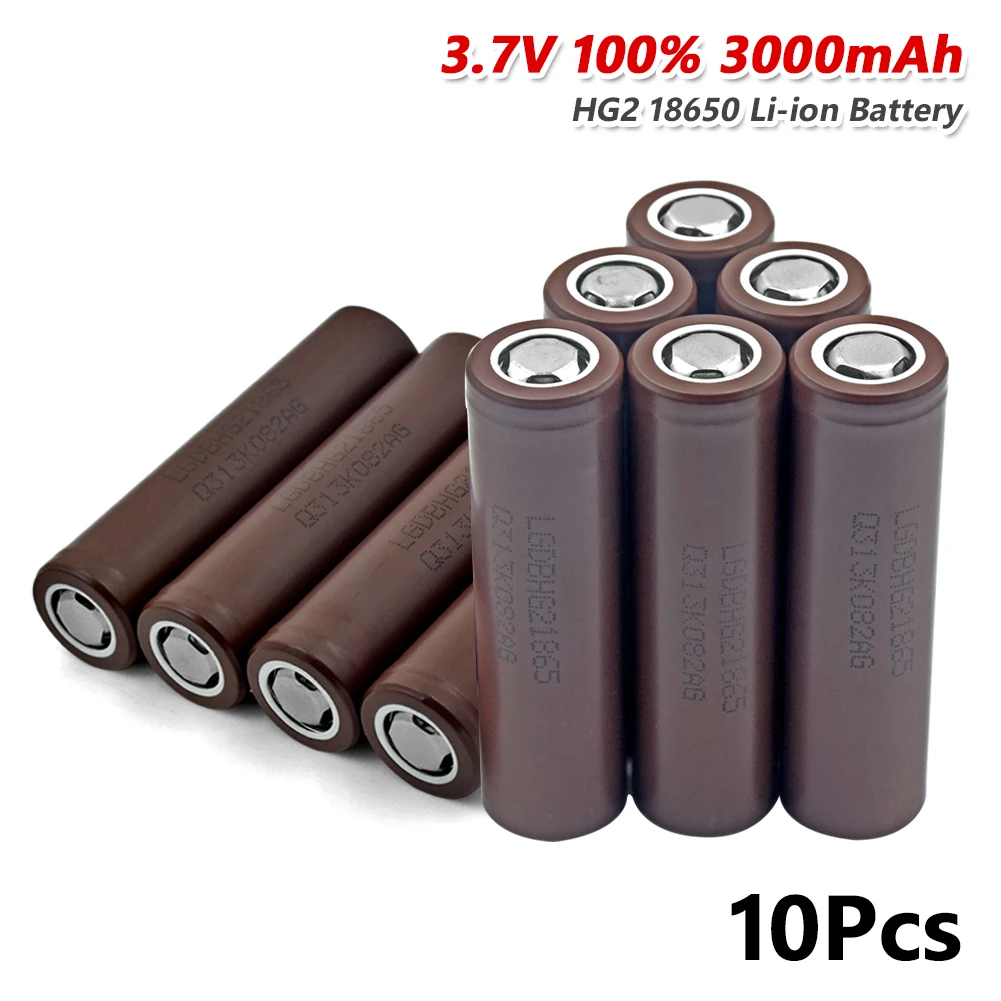 18650 Батарея клетки 3 7 V Перезаряжаемые литиевые батареи для INR18650 HG2 3000 мАч с