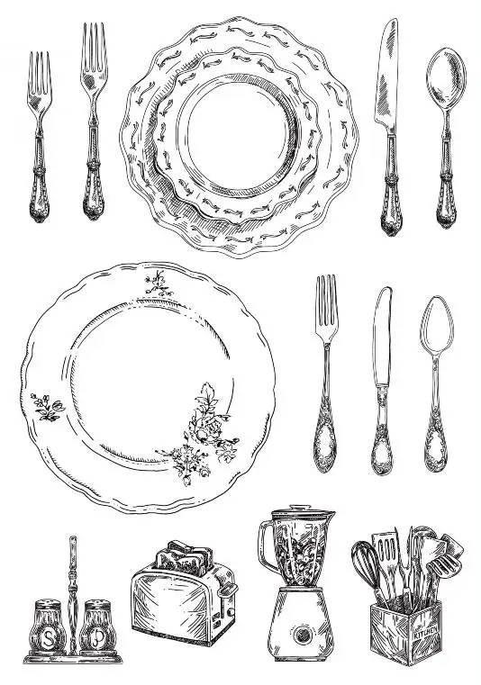 Tableware Transparent Clear Stamps for DIY Scrapbooking Card Making Fun Decoration Supplies A0209 clear stamps clear rubber stamps