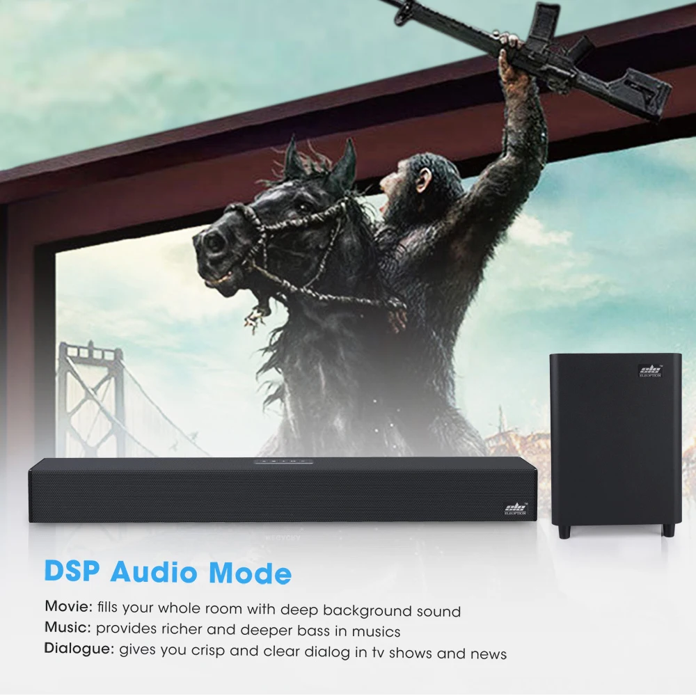 100W TV SoundBar 2.1 Bluetooth Speaker 5.0 Home