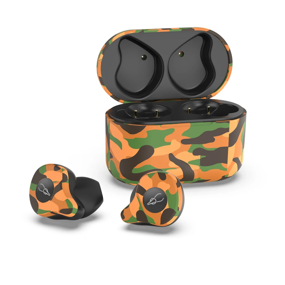 Sabbat X12 ультра камуфляжная bluetooth-гарнитура с беспроводной зарядной баной в ухо спортивные бинауральные звонки 5,0 - Цвет: sahara