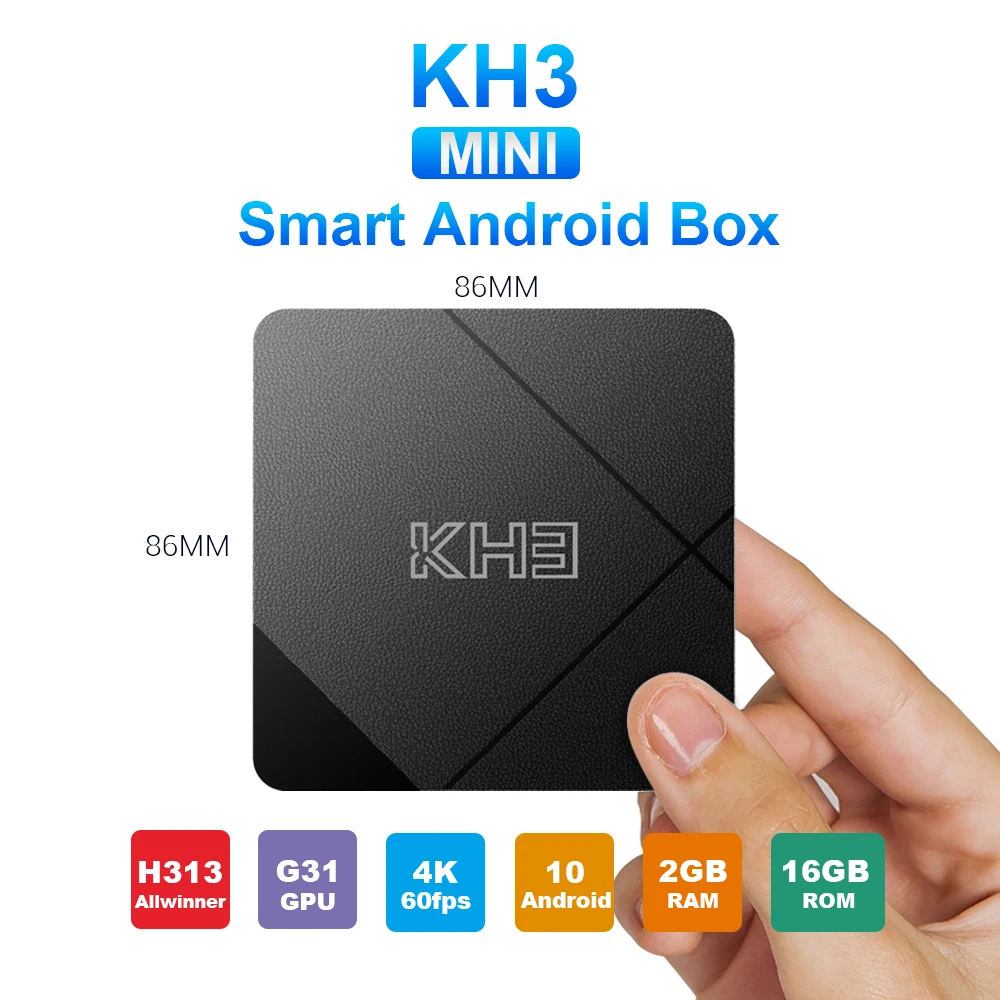 Новая ТВ приставка Mecool KH3 на Android 10 2 ГБ 16 четырехъядерный процессор Allwinner H313 ручной