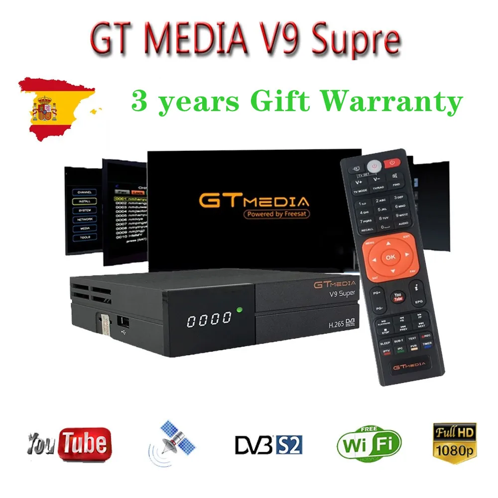 GTMEDIA V9 супер ТВ коробка DVB S2 приемник HD 1080P Декодер каналов кабельного телевидения