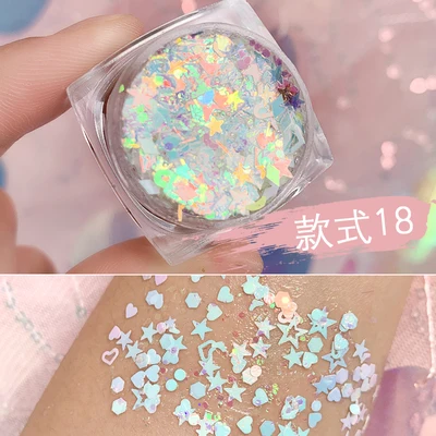18 DIY Блестящий бриллиантовый блеск для лица, тени для век, для тела, для лица, для губ, для украшения ногтей, блестящий Блестящий блестящий гель, крем, блеск для тела - Цвет: 18