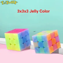 Qiyi Warrior W 3x3x3 антиклейкий волшебный куб с эластичной пружиной Развивающие игрушки для обучения мозгу-цвет желе
