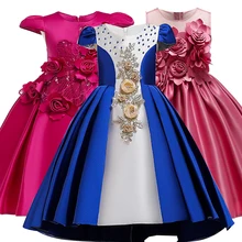Г. зима новогодний костюм для девочки, Детские платья для девочек, элегантное праздничное платье принцессы платье с цветочным узором для маленьких девочек свадебное платье, детская одежда платье детское vestidos
