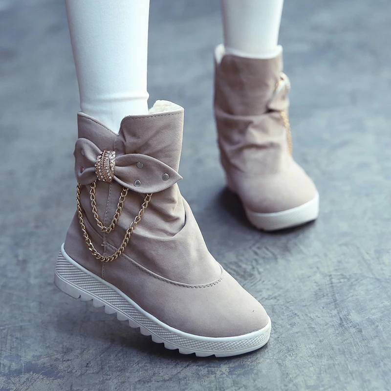 

Litthing Women Boots Warm Fur Winter Boots Fashion Women Shoes Lace Up Platform Boots Waterproof Snow Boots Ladies Shoes