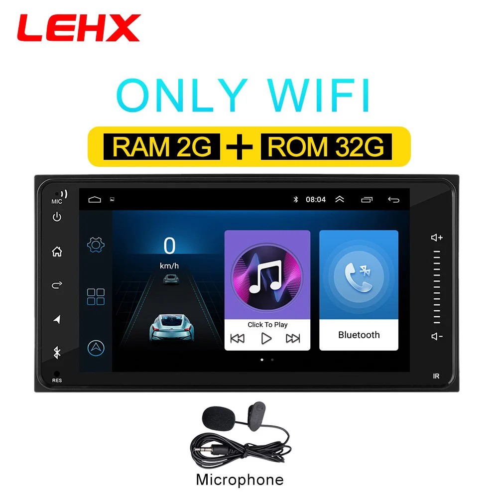 LECO932-MIC Автомобильный Android 8,1 мультимедиа для toyota corolla 2 Din универсальный автомобильный Радио с навигацией Bluetooth Wifi автомобильный стерео gps плеер - Цвет: LECO932-MIC