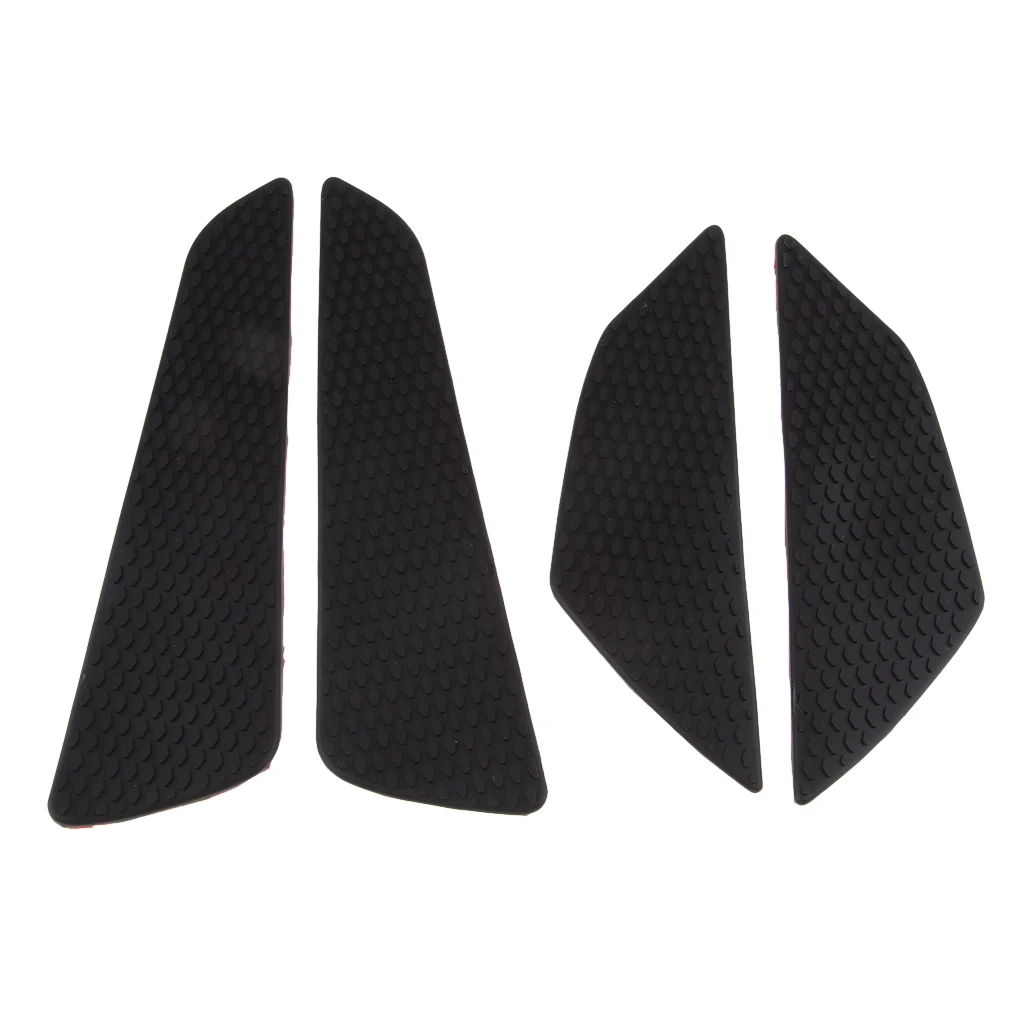 4PCS Black Fuel Tank Traction Pad Side Gas Decal Sticker For Suzuki GSXR GSR