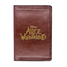 

2022 New Alice in Wonderland Passport Cover Men Women Leather Slim ID Card Travel Holder Pocket Wallet Purse Money Case