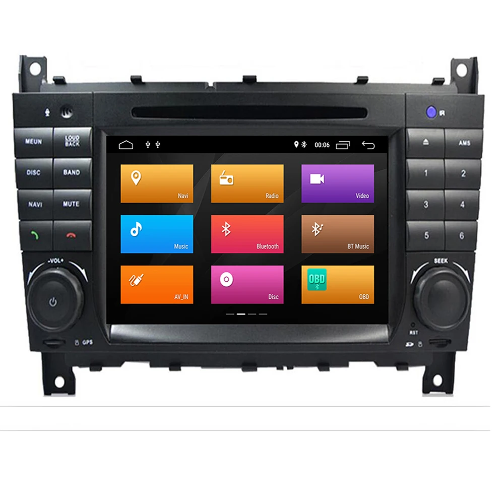 Discount Two Din Car Multimedia Player Android 9.0 8 core DVD Player For Mercedes/Benz/W203/CLK200/CLK22/C180/C200 GPS Radio FM 4GB 64GB 3