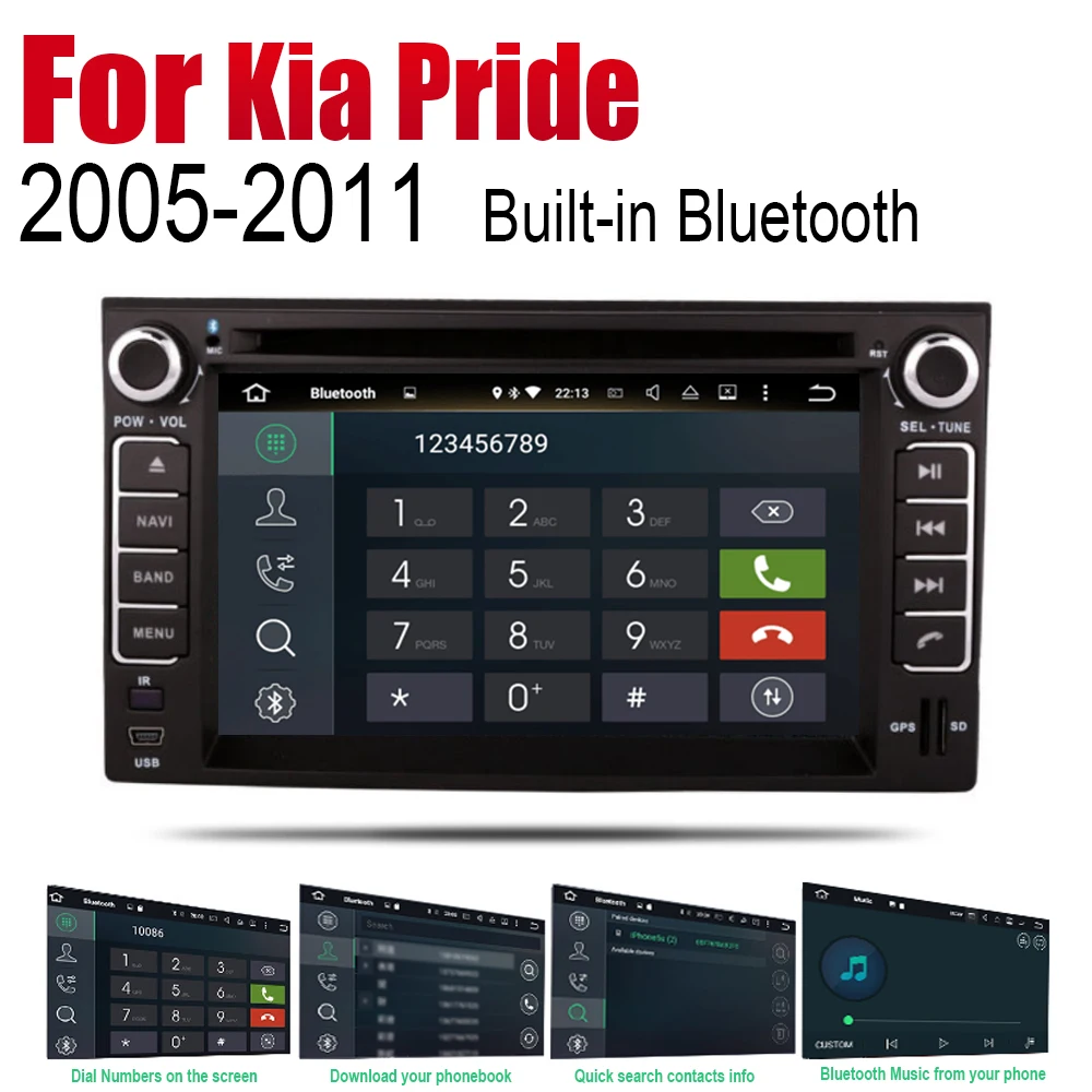 Автомобильный DVD плеер ZaiXi с GPS навигацией для Kia Pride Sedan 2005 ~ 2011 мультимедийная