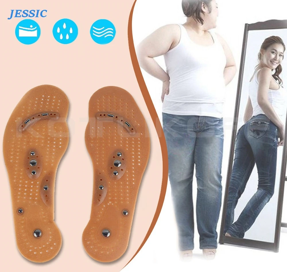 

JESSIC Magnetic Massage Insoles For Slimming Body Health Foot Shoe Relaxation For Women Mat Pad Acupuncture Massaging Insole