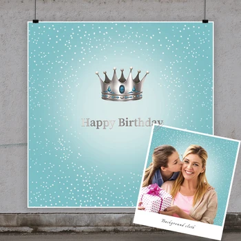

Laeacco Princess Prince Backdrop Photography Gold Crown Pink Happy Birthday Party Poster Portrait Photo Background Photo Studio