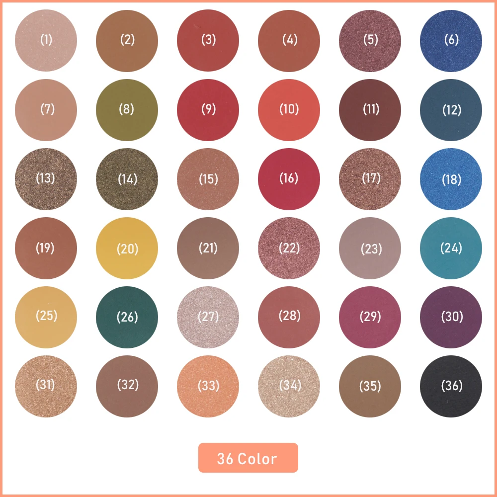 Beauty Glazed 36 Colors Your Shades Makeup Eyeshadow Pallete Highlighter Shimmer Make up Pigment Eye Shadow Palette Cosmetics
