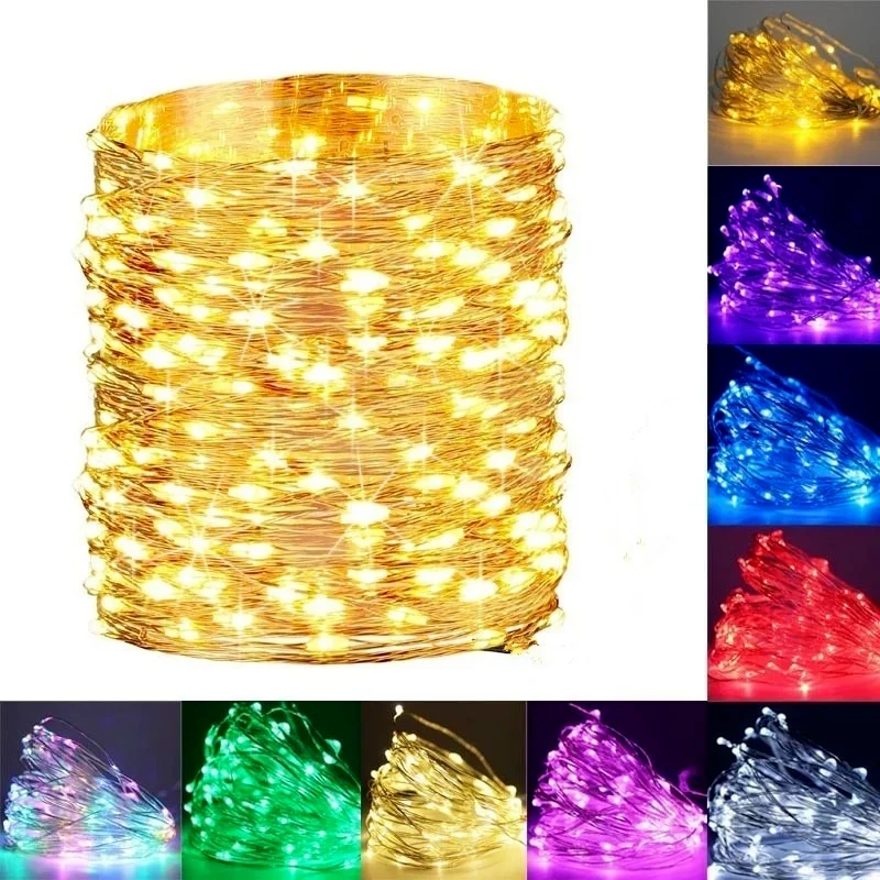 2/5/10/20m Fairy Lights Battery Usb Copper Wire Led String Indoor