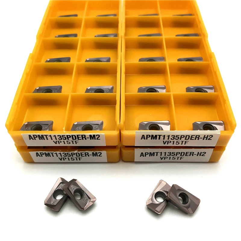 APMT1135-Herramienta de torneado PDER M2/H2 VP15TF, inserto de carburo APMT 1135, máquina torno fresa, herramientas de fresado CNC