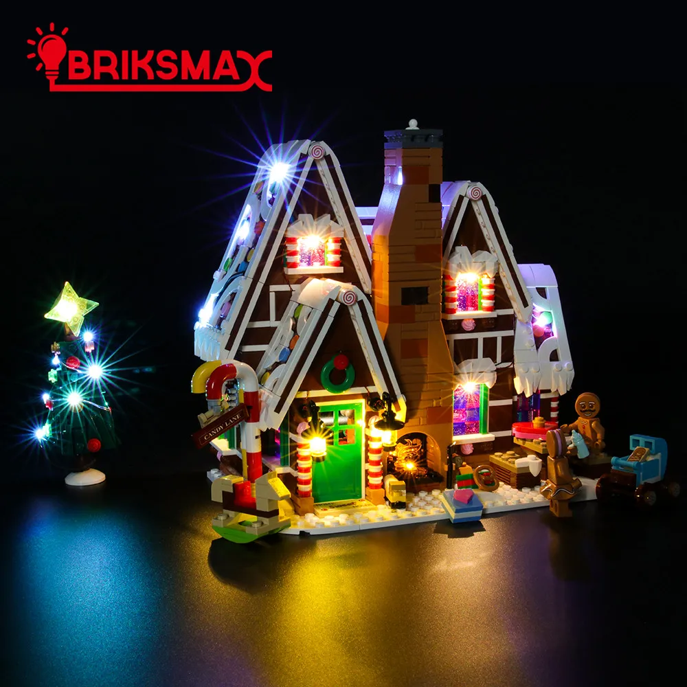 BriksMax светодиодный светильник, Набор для создания 10267, пряничный домик, Рождественский деревенский сценический светильник, набор, только без модели, Bocks