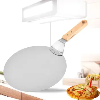 

Stainless Steel Pizza Shovel With Wooden Handle Comfortable Non-Slip Handle Close Connection Home pizza Use