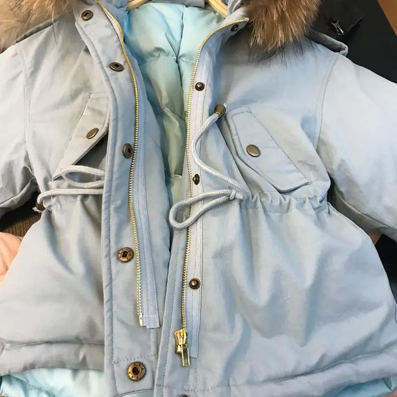 Детский пуховик зимний толстый теплый воротник из натурального меха, пальто тонкая верхняя одежда Modis, детская одежда пуховик, парка, Y2187