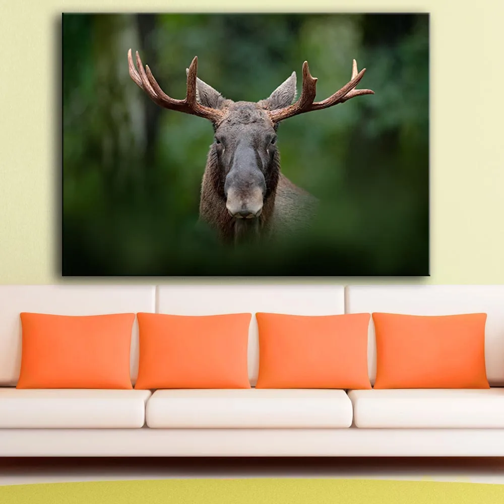 HD Печать на холсте лося рисунок оленя Kawaii Wall Art животных холст печати плакатов