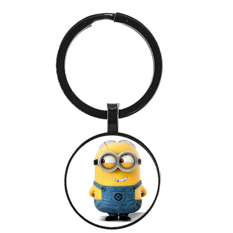 25 Despicable Me Minion Action Movie Glass Cabochon Keychains for Kid - Цвет: 25