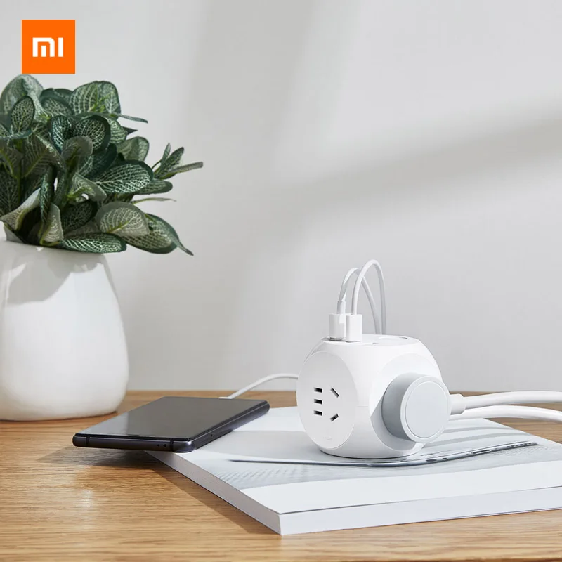 Разъем кубика Xiaomi Mijia Rubik с адаптером питания Smart Fast 3 Национальный стандартный разъем 2USB 1Type-C 1,5 м удлинитель
