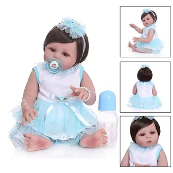

48cm Reborn Doll Realistic Silicone Vinyl Newborn Babies Toy Girl Princess Clothes Lifelike Handmade Birthday Gift R7RB