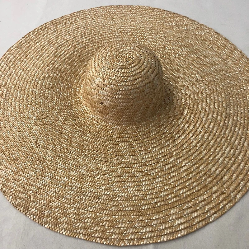 

LVTZJ New Handmade Women Straw Sun Hats Large Wide Brim Gilrs High Quality Natural Raffia Panama Beach Straw Sun Cap For Holiday
