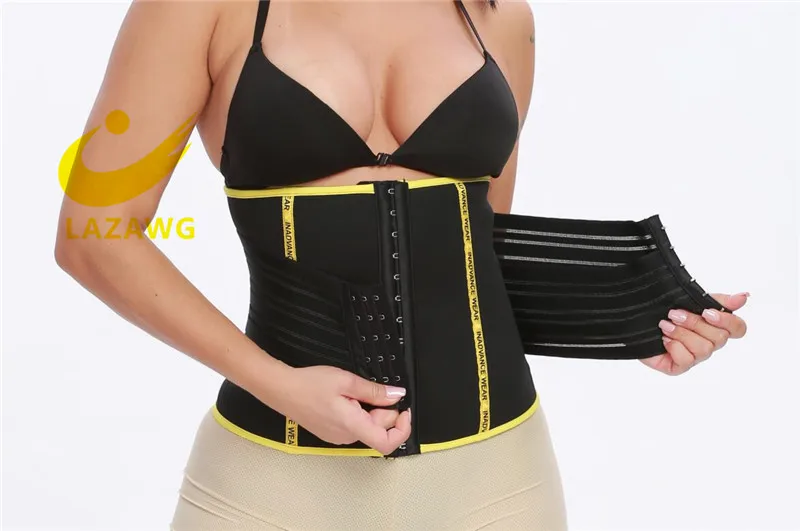 LAZAWG Пояс Cincher Body Shaper утягивающая Одежда дышащая высокая эластичная лента бесшовная Талия корсет Двойная застежка сталь