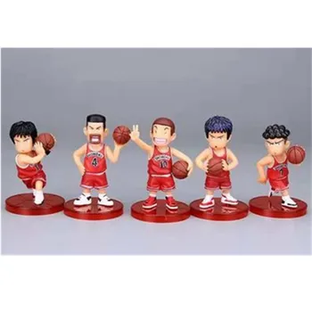 

5 Pcs/set SLAM DUNK Shohoku Basketball Player Anime Doll Hanamichi Sakuragi Rukawa Kaede Cartoon PVC Action Model Toy OPP G65